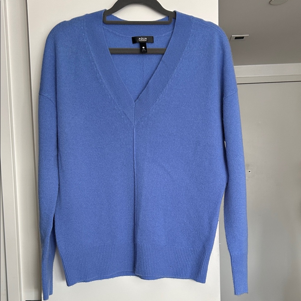Aqua Deep Blue Cashmere Sweater